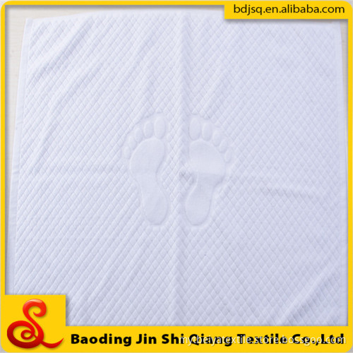 Wholesale Thick 100% Cotton White Jacquard Bath Mat, Ground Towel